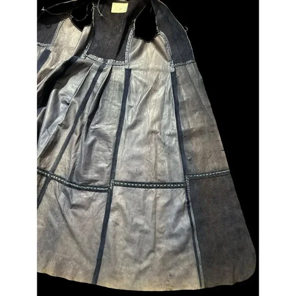 Vtg 70s Char Vest Duster Jacket Hand painted Floral Flower Boho Hippie Hippy - Picture 10 of 16